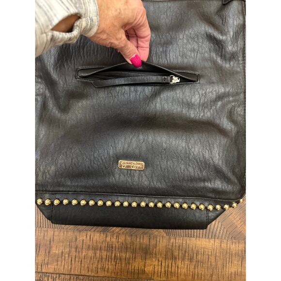 Jessica Simpson NEW Camille black gold metal beads boho shoulder bag purse - Picture 5 of 10